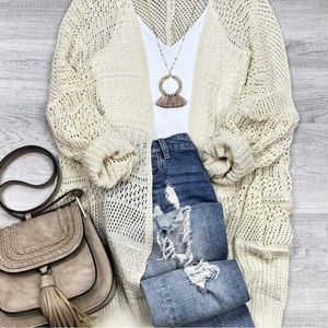 Jane netted cardigan - L - Like New condition!